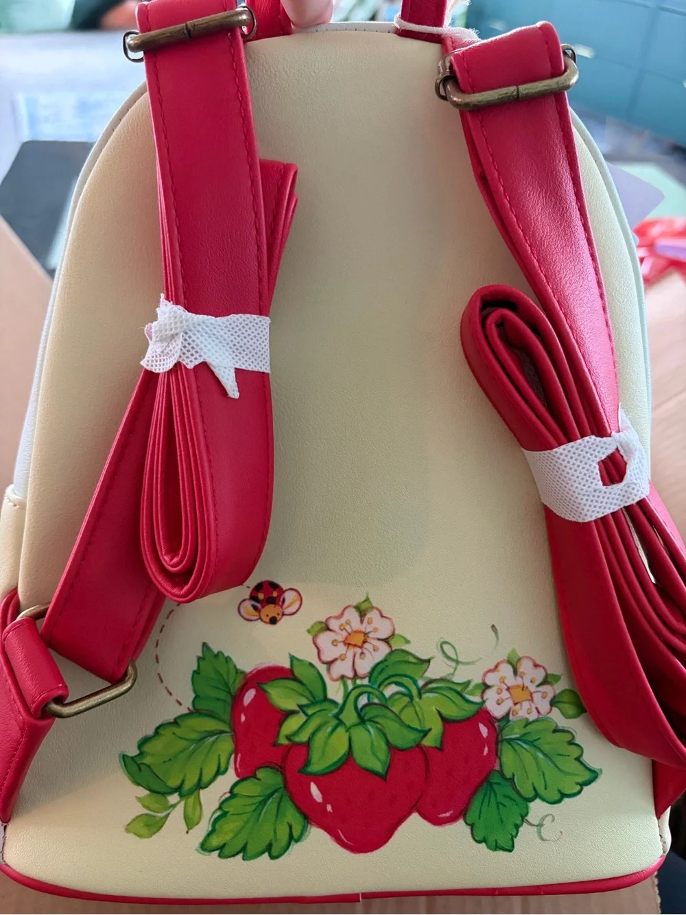 Loungefly Strawberry Shortcake White Pink Red Mini Backpack - Picture 2 of 5